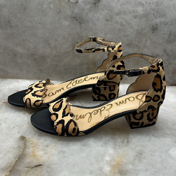 Sam Edelman leopard print block heeled sandals - Picture 3 of 6